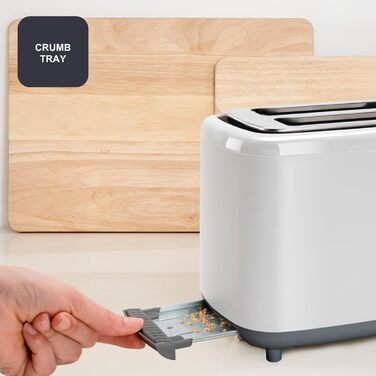 Тостер Black+Decker BXTO1001E, 1000 Вт, 2 слоти, 7 рівнів підсмажування, білий