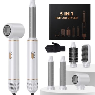 Мультистайлер для волосся 5 в 1 Airstyler 1000W: фен-щітка, автоматичний стайлер для кучерів, об'єму та випрямлення, 3 режими температури