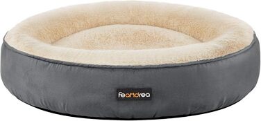Кругле ліжко для собак та котів Feandrea, діаметр 70 см, темно-сірий колір, розмір 70x70x18 см
