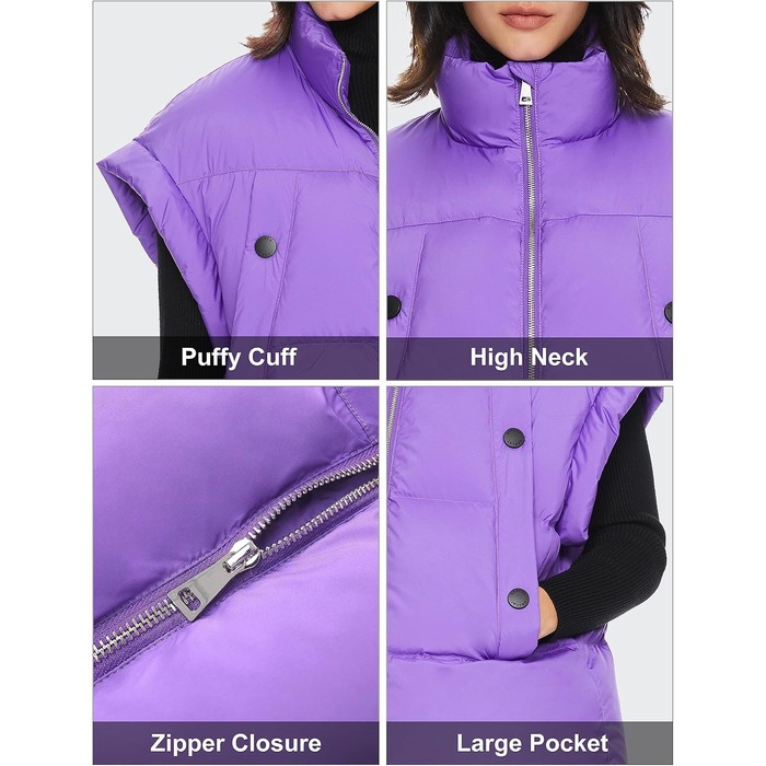 Жіночий пуховий жилет Orolay, світло-зелений, теплий, без рукавів, на блискавці, для зими