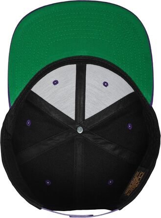 Кепка бейсболка Flexfit Unisex Classic Snapback двоколірна, універсальний розмір, чорний/пурпуровий