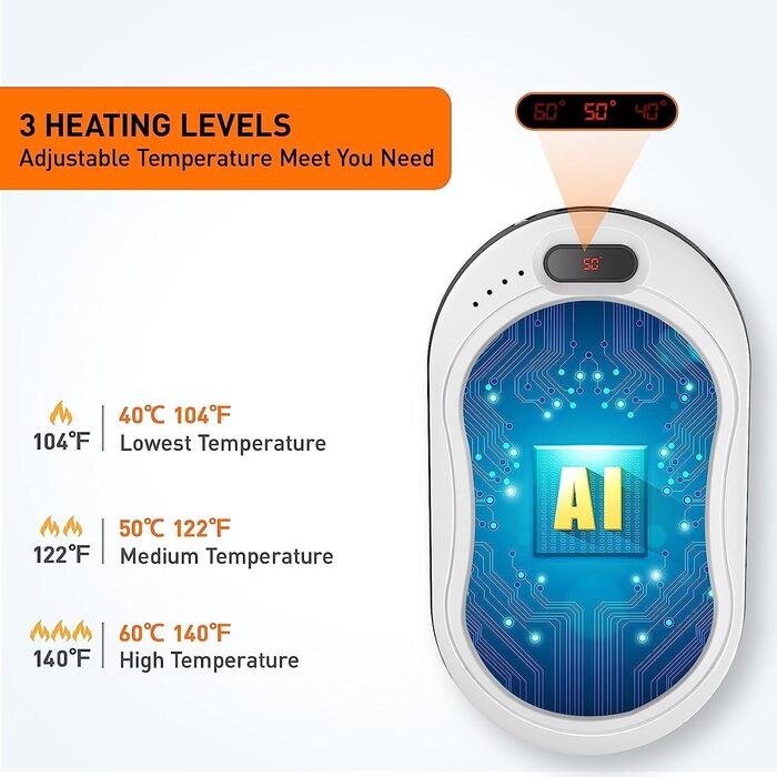 Електричний грілка для рук, 8000mAh, багаторазовий, USB, Powerbank, портативний, для дітей, жінок, чоловіків, найкращий подарунок на зимові свята