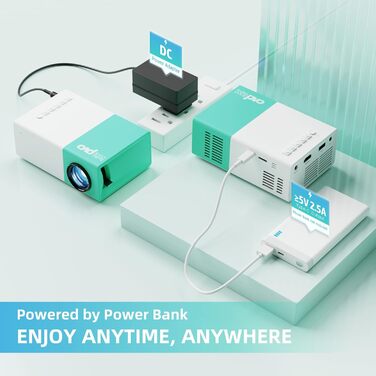Mini Beamer YG300Plus: Портативний проєктор для дітей, Outdoor, LED Pico Beamer для домашнього кіно, з USB, HDMI, Type-C та пультом ДУ