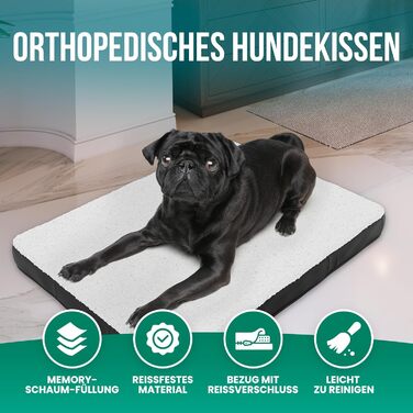 Ортопедичне ліжко для собак Avalo S - 45x65 см - Миється/Піна з пам'яті/Нековзке - Ортопедична подушка для собак Avalo