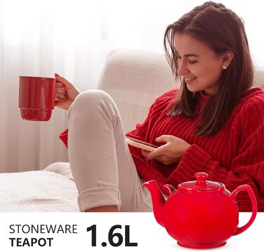 Керамічний чайник Urban Lifestyle LIVERPOOL з ситечком із нержавіючої сталі, 1.1 л, червоний