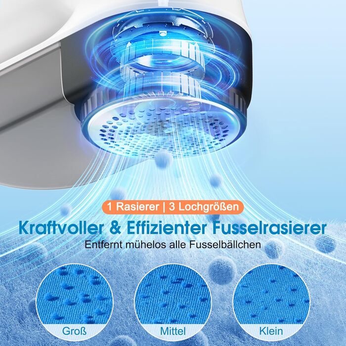 Машинка для видалення катишків NIWOHOM для одягу: 3 швидкості, 6-клинковий ніж, LED-дисплей, для всіх тканин