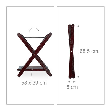 Relaxdays Folding Suit Stand in Dark Brown