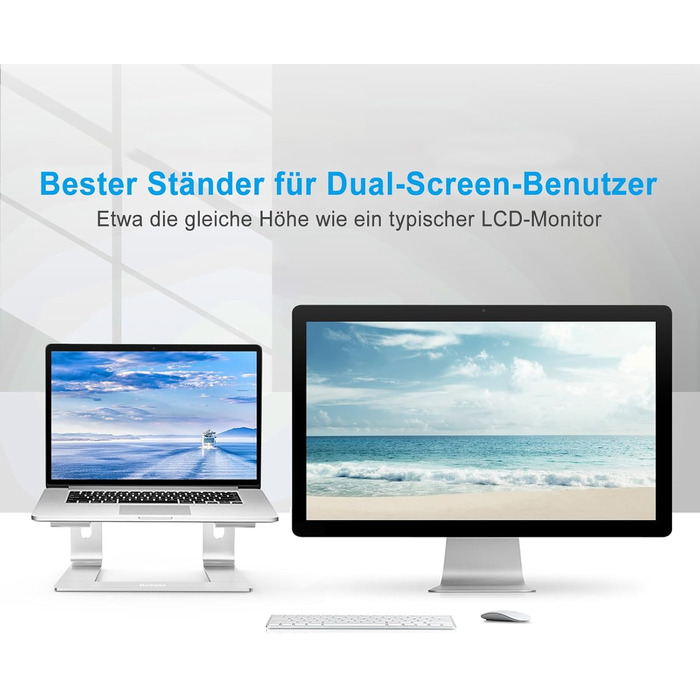 Підставка для ноутбука BoYata: ергономічна, алюмінієва, портативна, сумісна з MacBook, Dell, HP, Samsung, Acer (10-14 дюймів)