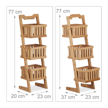 Relaxdays Bamboo 3-Basket Set