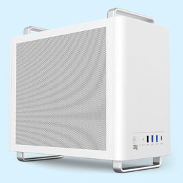 NEWWAY NC1 - Міні-ПК Tower у корпусі з металевою сіткою (білий) - Mini-ITX, Micro-ATX, ITX, USB Type-C, 9MM вентилятор