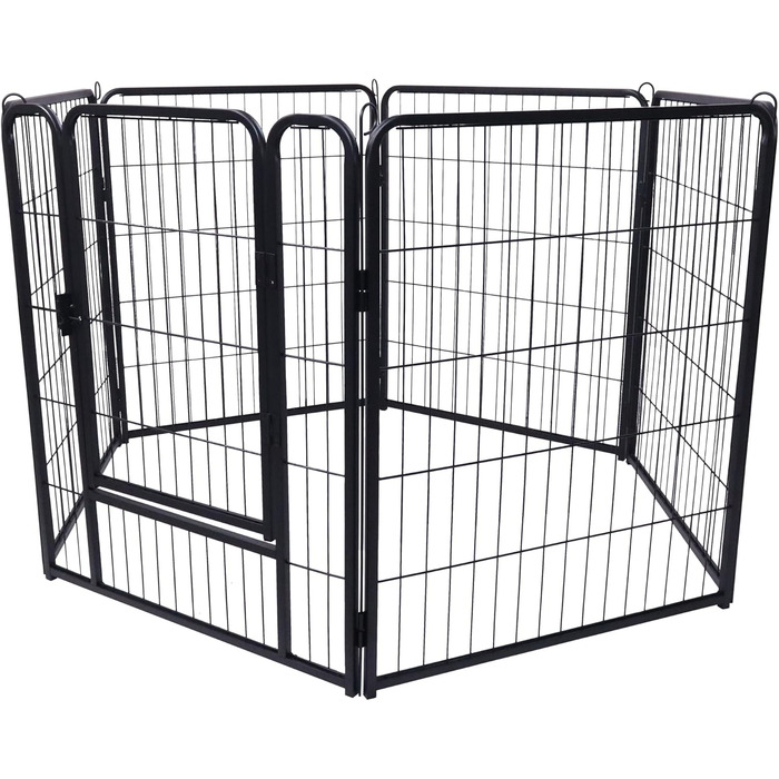 Вольєр для цуценят на 6 частин, 80 см, з 1 дверима та 5 фіксаторами, гнучкий та складаний, для дому та саду