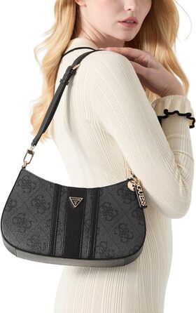 Сумка жіноча Guess Noelle II Top Zip Shoulder Bag Coal Logo - оригінал