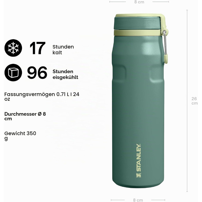 Термопляшка Stanley IceFlow Bottle Twist Flip 0.47L — герметична, зі стійким покриттям, колір Shale