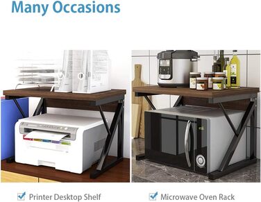 Кухонна полиця для мікрохвильової печі та тостера, органайзер для кухні (дуб/3 яруси) (чорний/2 яруси)