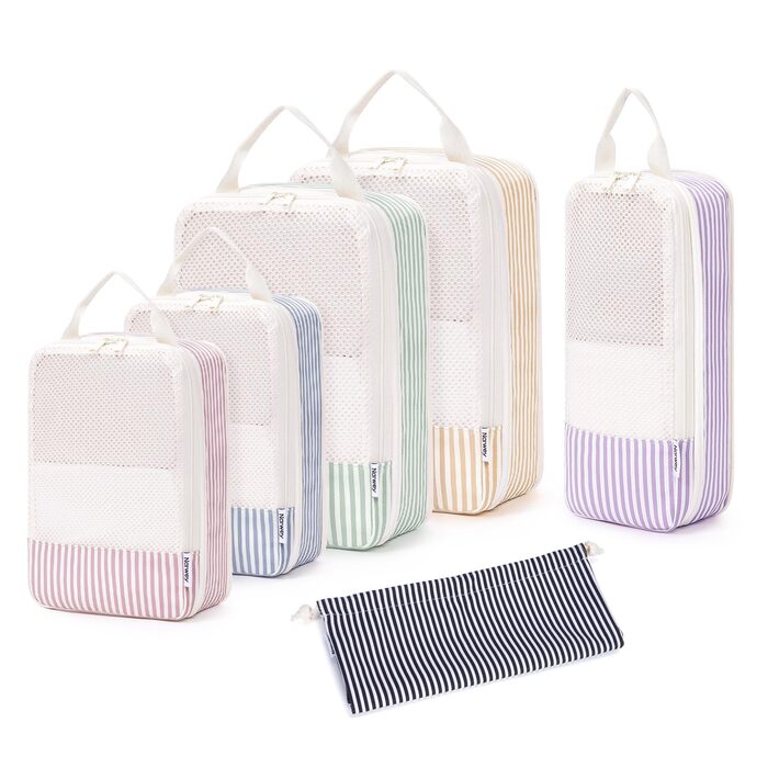 Набір органайзерів для валізи Narwey (6 шт.) - компресійні кубики для подорожей, рюкзаки, валіза, рюкзак, набір для пакування