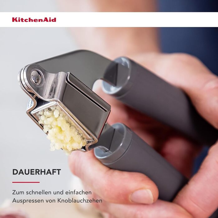 KitchenAid Softgrip Прес для часнику з м'якою ручкою - сірий, колір вугілля