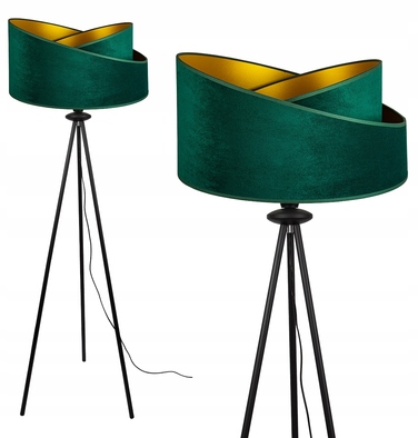 Підлоговий торшер Glimex з абажуром, патрон E27 60 Вт, зелений та жовтий