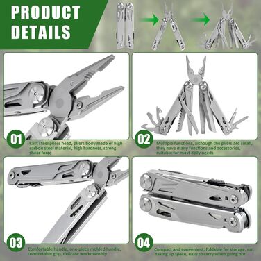 Багатофункціональний інструмент 17-в-1: плоскогубці, викрутки, ніж, пилка. З нержавіючої сталі. Для дому, відпочинку на природі, кемпінгу. Чудовий подарунок для чоловіків
