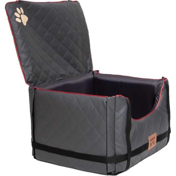 Автомобільний лежак для собак Golden Dog - переноска, автокрісло, лежак для собак, сірий, 52x44x33 см