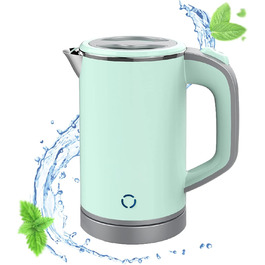 Електричний чайник MiliPow 0.8 л, 600 Вт, для подорожей, з нержавіючої сталі 304, швидкий, з автовимкненням (зелений)