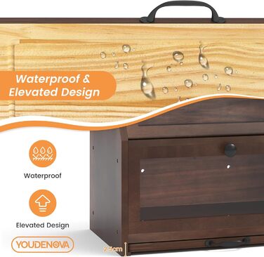 YOUDENOVA Бак для хліба з бамбука Eco, з дощечкою для нарізання, 39x26x32,5 см, коричневий