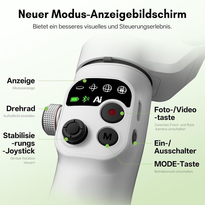 ZHIYUN Smooth Q5 Ultra Combo: Стабілізатор для смартфона з AI-трекінгом, керуванням голосом, пультом ДУ та світлом, 13.5год роботи, 3-осьовий