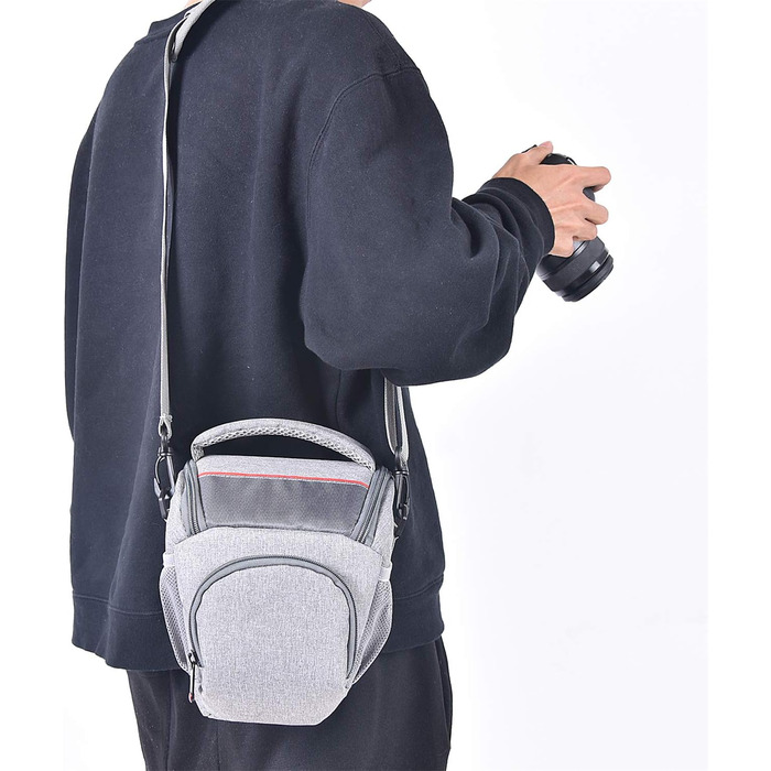 Водонепроникна сумка для камери FOSOTO з дощовиком: DSLR/SLR, Canon, Sony, Nikon, Fujifilm, сіра