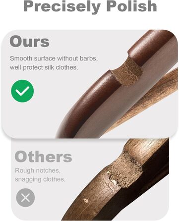 Дерев'яні вішалки для одягу HOUSE DAY (30 шт.) - 360° обертання, захист плечей, для костюмів, сорочок, курток та пальто, горіх