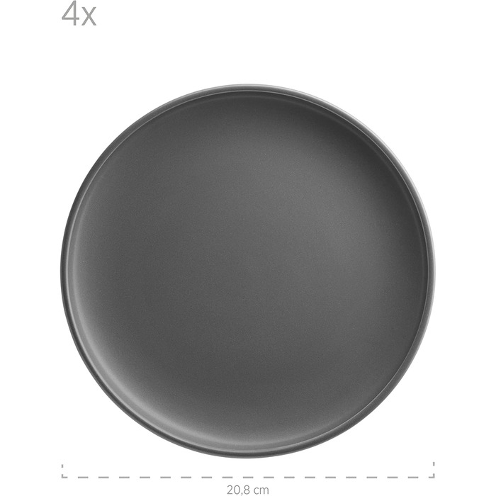 Набір тарілок MÄSER Serie Vada (12 шт.) - сучасний дизайн, шведська якість, для 4 осіб, порцелан, білий глянцевий/сірий матовий