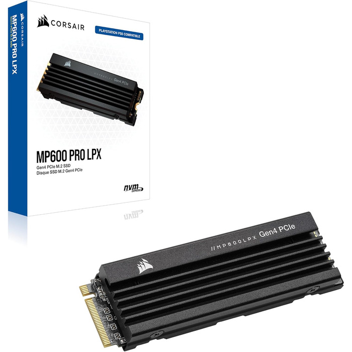 SSD Corsair MP600 PRO LPX 4TB M.2 NVMe PCIe Gen4 для PS5 (7100 МБ/с, 6800 МБ/с, компактний форм-фактор)