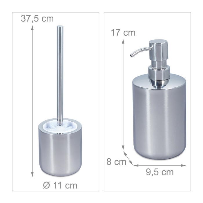 Relaxdays 5-piece Bathroom Set Stainless Steel
