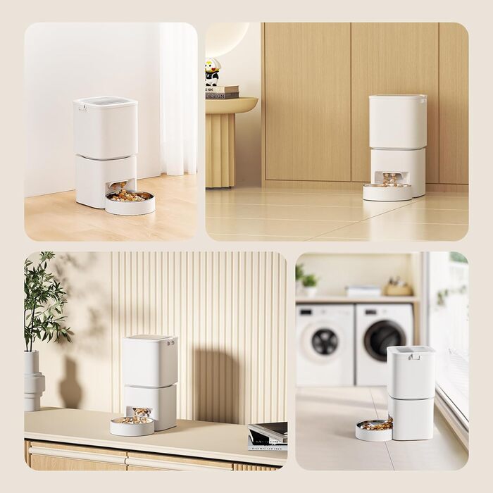 Автомат для годування котів та собак, 5л, розумний, білий. Програмоване годування 1-10 разів на день.