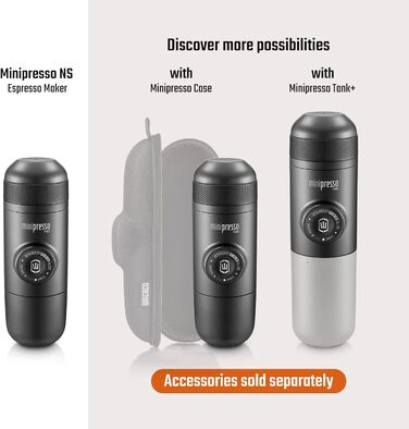 WACACO Minipresso NS, Portable Espresso Machine, Compatible with *Nespresso®* Capsules (Original capsules from NS and compatible products), Travel Coffee Machine, Manually Operated, perfect for hiking