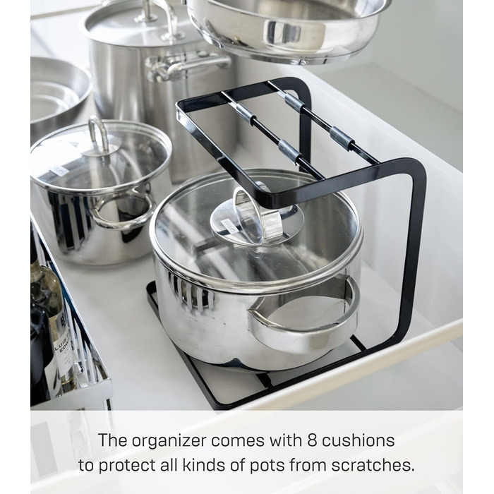 YAMAZAKI Pot Lid Holder, Steel, Black, One Size