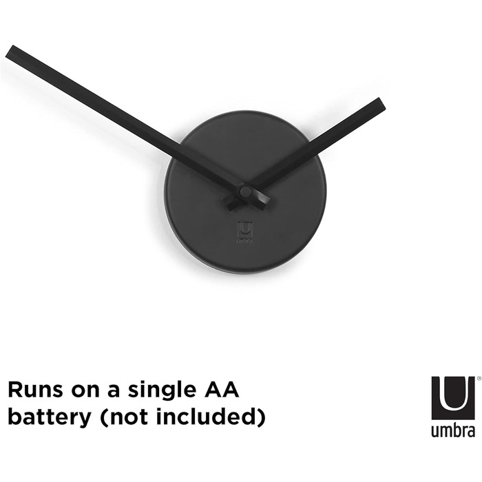 Настінний годинник Umbra Blink, сучасний мінімалістичний дизайн, DIY кварцовий механізм, без рамки, самоклеючі цифри, металева, чорна, для кухні, офісу, спальні, вітальні