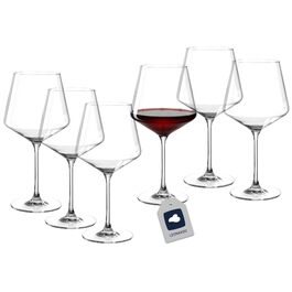 Набір келихів для червоного вина LEONARDO HOME PUCCINI (6 шт.) • Стійкі до подряпин келихи (730 мл) • Можна мити в посудомийній машині • Часвічні келихи для червоного вина • Сучасний дизайн • Келих Бургундія Puccini • 069555