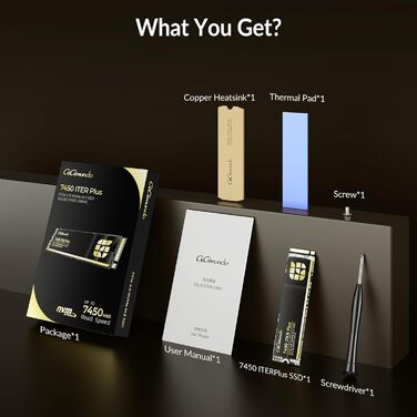 GiGimundo G7450ITERPlus 2TB SSD NVMe PCIe Gen4×4 - Внутрішній SSD диск 2280, 7100MB/s, 5000MB/s, 3D NAND TLC, сумісний з PS5 Pro