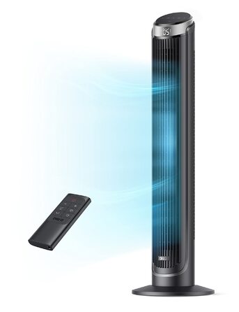 Вентилятор підлоговий Smart DREO з пультом, Wi-Fi, таймером 12 год, сріблястий. Охолодження для спальні, 5 режимів, 4 режими роботи, дистанційне керування, Alexa