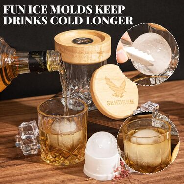 Набір для копчення віскі, ретро-дизайн, з ліхтариком, 6 смакових стружок, 2 склянки, 2 форми для кубиків льоду, набір для коктейлів, подарунок для чоловіків, батька, набір для копчення бурбону