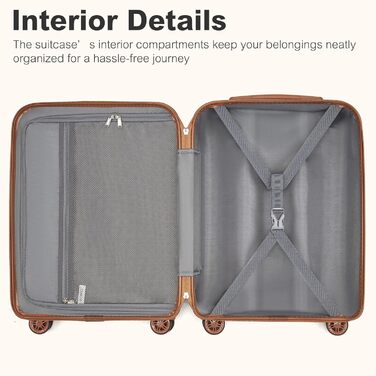 Набір валіз KONO (M, L, XL) з ABS+PC, 4 колеса, TSA-замок (кремовий/коричневий, темно-синій/коричневий)