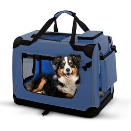 Транспортна переноска для собак та котів PET VIOLET, 62x42x44 см, синій колір