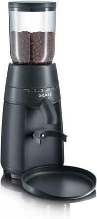 Електрична кавомолка GRAEF CM702: 24 ступені помолу, контейнер 250г, для еспресо та фільтр-кави, нержавіюча сталь