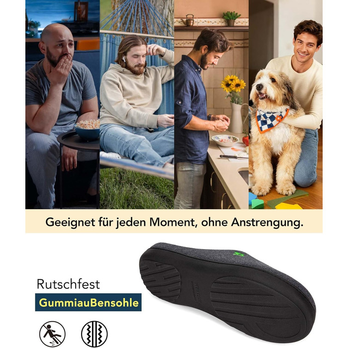 Чоловічі халапи VeraCosy з пам'яті піни, двоколірні, 44/45 EU, зелені