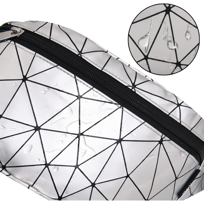 Жіноча поясна сумка-рюкзак: водонепроникна, з PU шкіри, для спорту, бігу, подорожей (срібна)