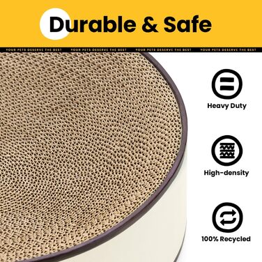 Кігтеточка для котів Conlun 2 в 1: овальна кігтеточка-ліжко з гофрокартону, 43x33x10 см