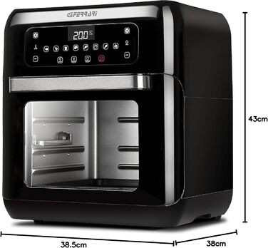 Фритюрниця без олії G3 Ferrari Friggisano Easy, 1500 Вт, 4.8 л, 6 програм, цифровий дисплей, білий/чорний