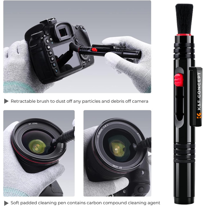 Набір для чищення камери та оптики K&F Concept 10 в 1: DSLR, об'єктиви, мобільні телефони