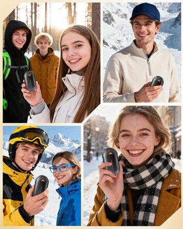 Електричний грілка для рук Bosoner: набір 2 шт, 6000mAh, USB, портативна, теплий подарунок для чоловіків та жінок, чорний