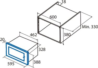 Мікрохвильова піч CATA MC 20 IX Inox: 20л, нержавіюча сталь, гриль 1000W, самостійне розморожування, таймер, ширина 60 см