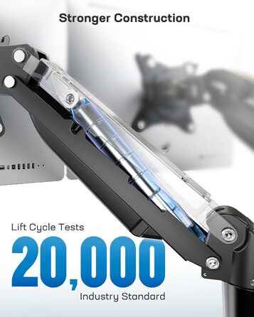 Кріплення для монітора HUANUO - 2 монітори, 13-32 дюйми, гнучкий, VESA 75/100, чорний